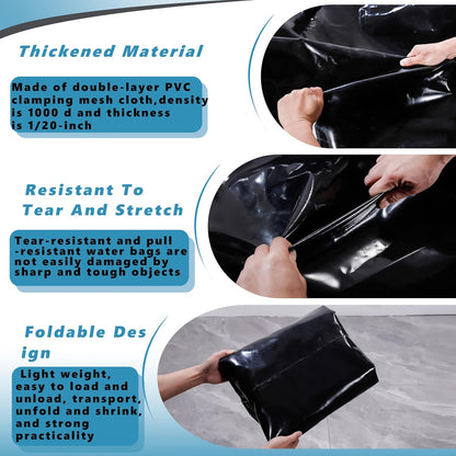113 L/30 Gal Water Bladder Tank, Foldable Portable Water Storage Container, Emergency Water Bag for RV, Truck Bed, Fire Prevention, Drought Resistance, Black