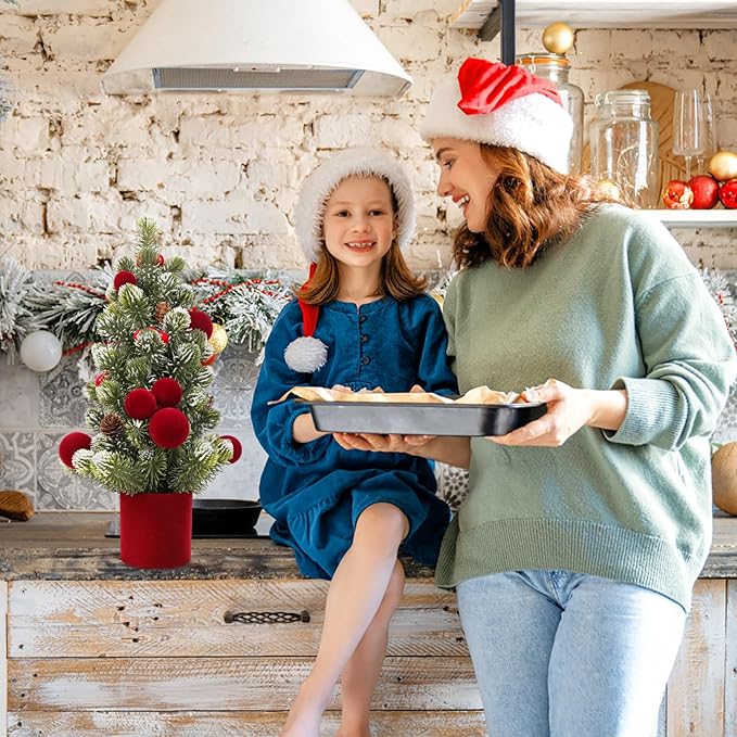 SY Super Bang Small Christmas Tree, 13Inch Artificial Velvet Ball Berry Mini Tabletop Tree Christmas Decorations, for Home Party Thankgivings Xmas Indoor Decor. (Burgundy, 18Inch)