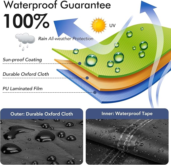 Adirondack Chair Covers Waterproof, Lawn Outdoor Chair Covers 2 Pack, Patio Chair Covers for Outdoor Furniture Fits up to 32W x 37D x 36H inches, Black