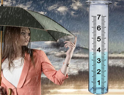 BIUWING 7" Capacity Glass rain Gauge Replacement Tube for Outdoors Yard Garden with Lip, Best Rated, Easy to Read (2 pcs)