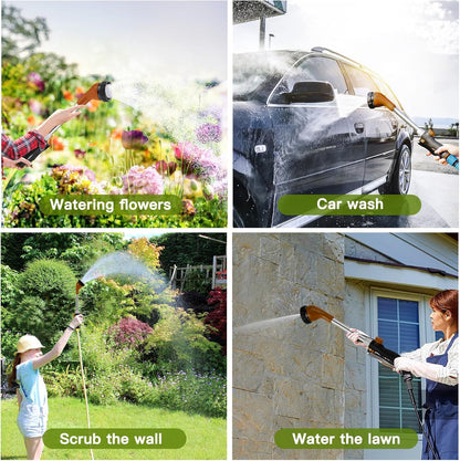 GREEN MOUNT Watering Wand, Heavy Duty Garden Hose Wand with 8 Spray Patterns, 16-Inch Hose Sprayer Nozzle with Flow Control, Ideal for Lawn and Garden Use, Bronze