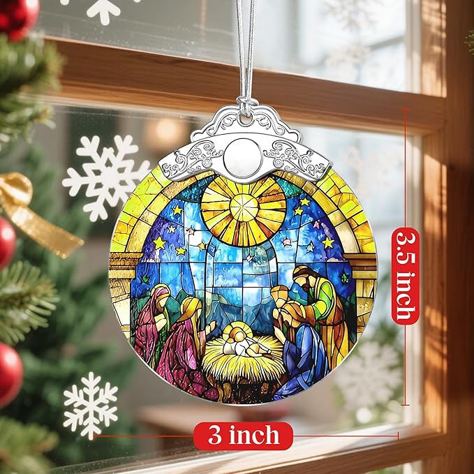 Christmas Ornament, Christmas Tree Decor, Christian Ornament, Nativity Scene, Religious Home Decor, Christian Gifts, Religious Gifts, Gift Exchange, Gift Idea - Pattern F