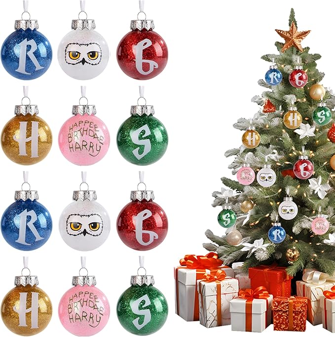 12PCS Christmas Magic Ball Ornaments ， Baubles with Strings Hanging for Holiday Party Tree Decoration Outdoor Intdoor Decor (Magic)