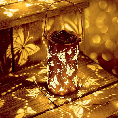 Birthday Gifts for Women Mom,Solar Lantern Outdoor Waterproof,Butterfly Garden Decor,Metal Hanging Decorative Lights for Outside,Yard,Patio,Porch,Christmas,Thanksgiving