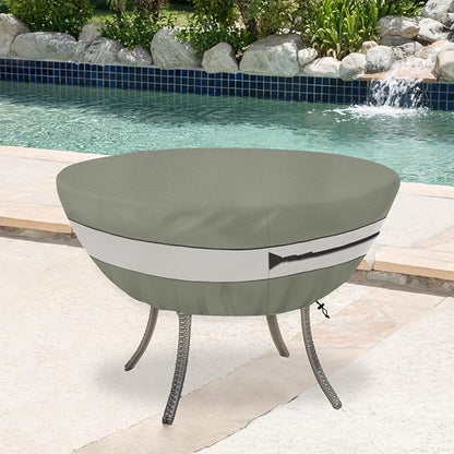 Round Patio Table Cover,Suitable for 36 Inch Diameter Patio Round Table,Waterproof Heavy Duty Round Outdoor Coffee Table Cover,Grey Green