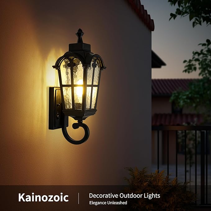 Motion Sensor Dawn to Dusk Outdoor Sensor Light Fixture Waterproof Porch Lights Anti-Rust Exterior Lighting Outdoor Wall Lantern Outside Wall Light for Patio Front Door Garden Garage