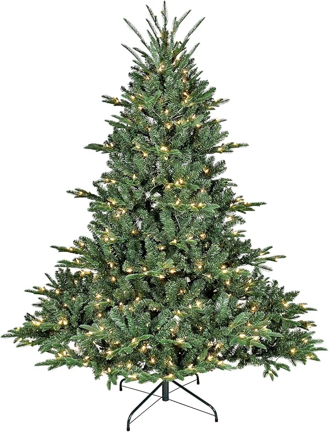 Pre-Lit Artificial Full Christmas Tree, Leheyhey 5 ft Christmas Tree with Lights - Halloween Tree, Artificial Hinged Xmas Tree for Holiday Party Office Home, 1122 PE&PVC Mixed Branch Tips, 350 Lights