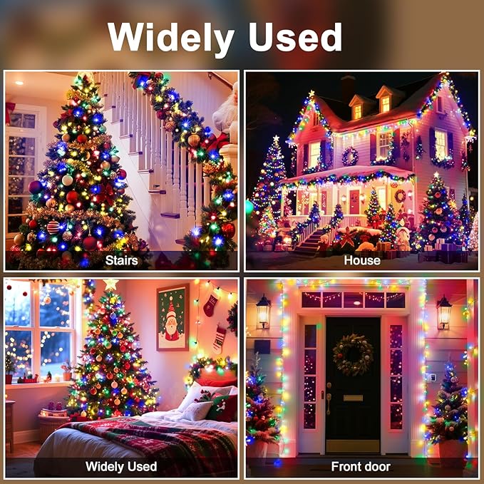 328 FT Christmas Light 1000 LED Xmas Lights Outdoor Christams String Lights Waterproof 8 Modes & Timer, Fairy Lights Plug in for Weeding, Patio, Party, Holiday,Christmas Decor (Multicolor)