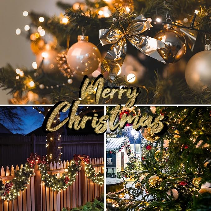 Connectable 240LED 88Ft 13Modes Christmas Lights Outdoor Indoor | Extendable Green Wire Christmas String Lights with Timer | Twinkle Fairy Light Plug in for Xmas Tree Garden Decor Party (Warm White)