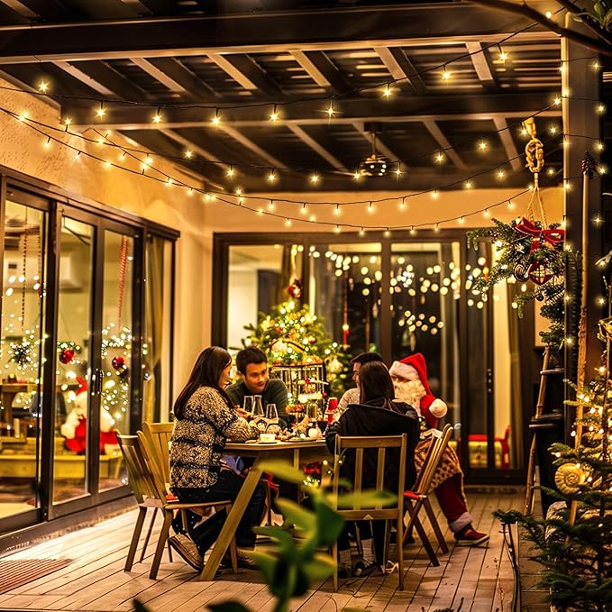 JMEXSUSS 272ft 800 LED Outdoor Christmas Lights, 8 Modes Warm White Christmas Tree Lights Green Wire, Waterproof Led String Light for Outside Indoor Xmas Party Tree Decor