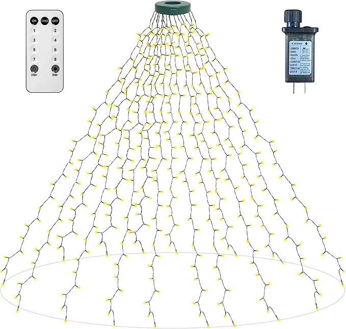 Aneeway 400 LED Christmas Tree Lights, 6.6FT x 16 String, Warm White, Indoor/Outdoor, LED, Remote Control, Memory & Timing Function