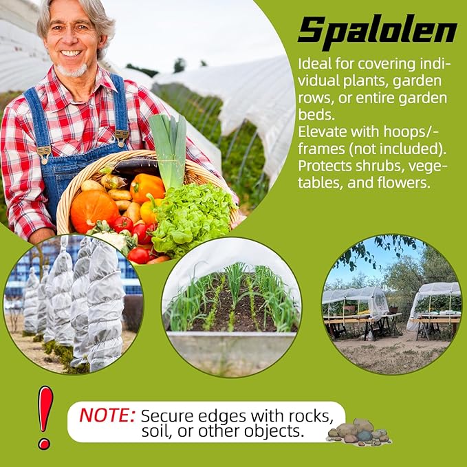 Plant Covers Freeze Protection, 10ft X 20ft Floating Row Cover 1.47 oz/yd² Fabric, Garden Frost Cloth Frost Blanket Plant Frost Covers for Outdoor Winter Frost/Sun Pest Protection - White