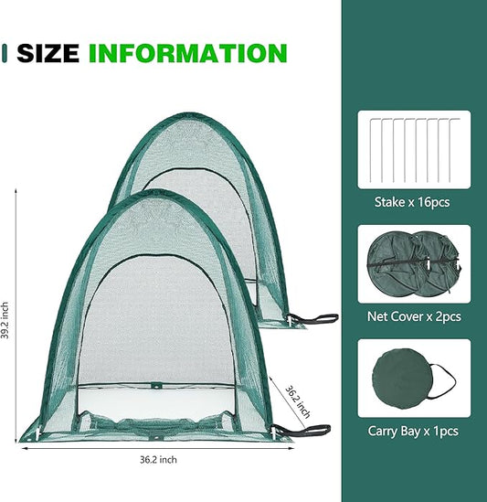 Premium Mini Garden Mesh Netting Pop Up Greenhouse Plant Covers and Animal-Proof Plant Protectors - Ideal for Summer Gardening