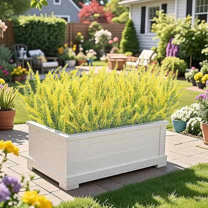 Ouddy Decor 24 Bundles Artificial Lavender Fake Flowers Faux Plastic Plants for Home Wedding Kitchen Garden Patio Window Box Office Table Centerpieces Indoor Outdoor Decor, Yellow