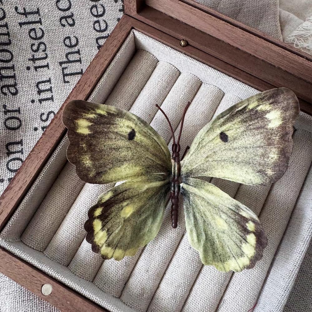 Artificial Butterfly, 3D Butterfly Clips,Silk Floral Butterflies, Suitable for Home Decoration, Flower Arrangement and Foil The Festive Atmosphere (8 Pcs)