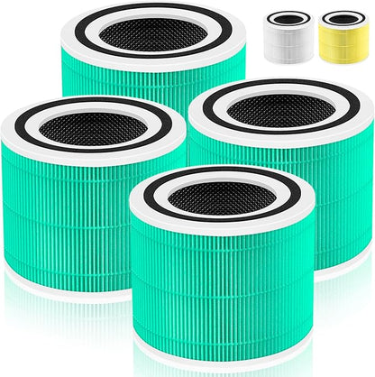 240 True HEPA Toxin Absorber Replacement Filter 14 for Puro 240 Air Purifier,3-in-1 High-Efficiency HP-14 with Activated Carbon Filter,4 Pack,Green