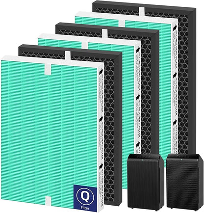 5510 5520 HEPA Toxin Absorbe Air Purifier Filter Q Replacement for Winix 5510 5520 Plasmawave Air Purifier H13 True HEPA Carbon Filter,# 1712-0123-00,3 Combon Set