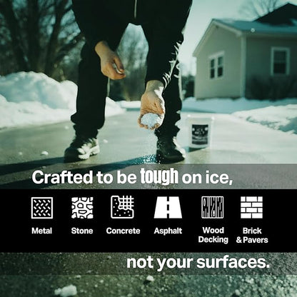 Peach Country White Ice Melt Pet Friendlier Eco-Friendly De-Icer, Fast-Acting Granules for Driveways, Walkways & Entryways, 20 lb Pail