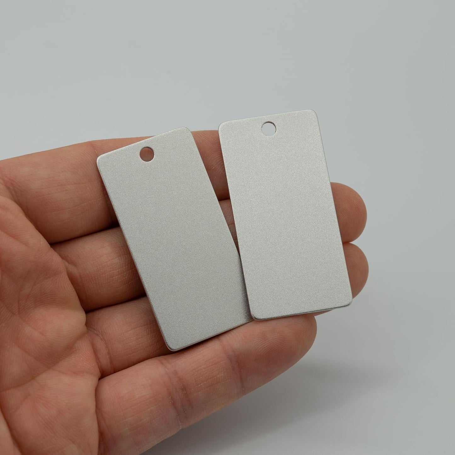 StayMax Anodized Aluminum Engraving Blanks 1x2 Inch 50 Pack (Silver)