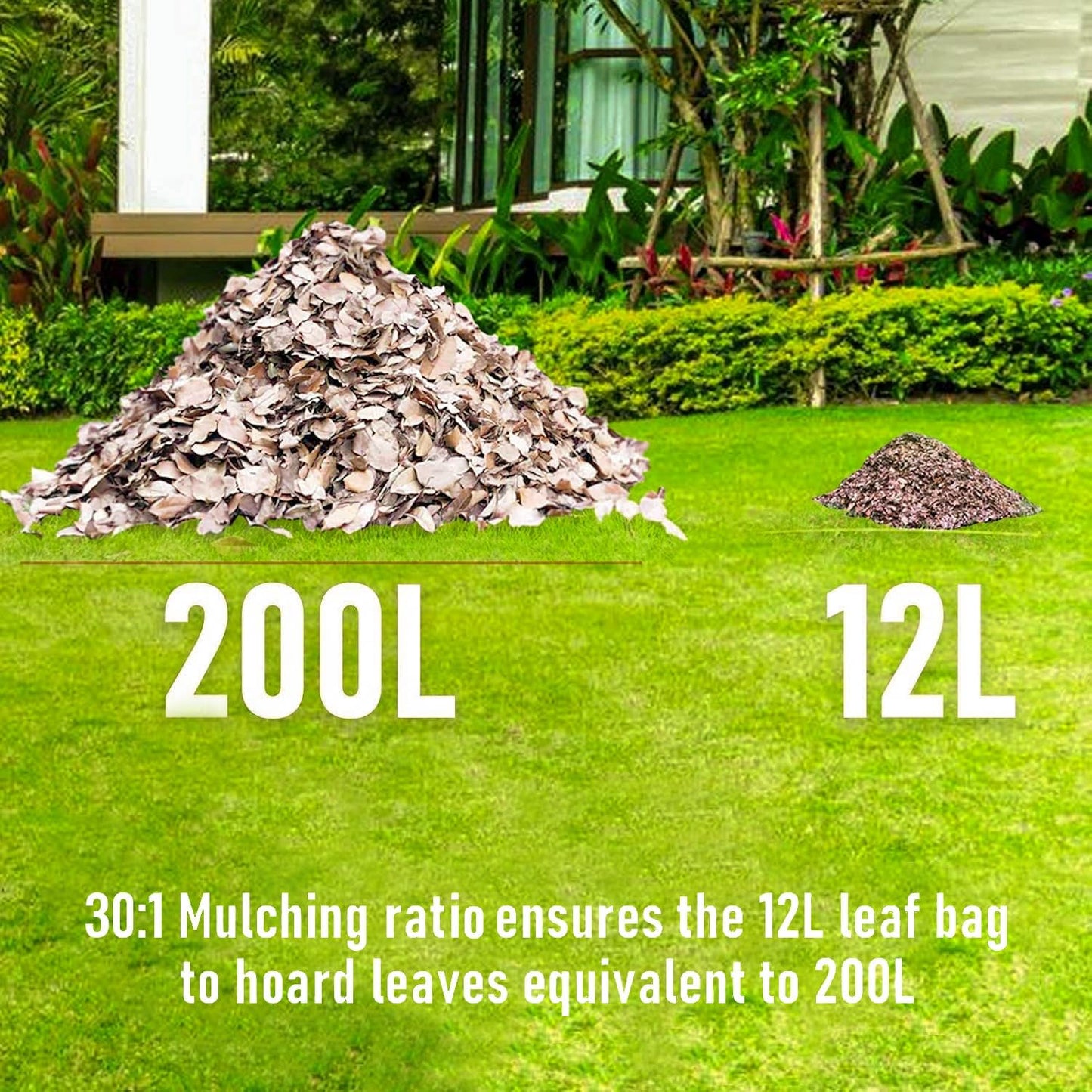 RB 40V 3-in-1 Cordless Vacuum Blower – Powerful Leaf Blower, Mulcher & Vacuum with 4.0Ah Battery & Fast Charger, Adjustable Handle, 12L Bag, 30:1 Mulching Ratio