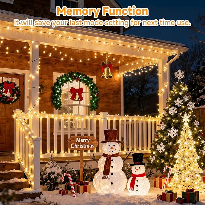 Mlambert 1500 LED Christmas Lights 492FT, Outdoor Waterproof Dimmable Fairy Lights with Remote, 8 Modes Indoor Lighting for Holiday Décor, Warm White