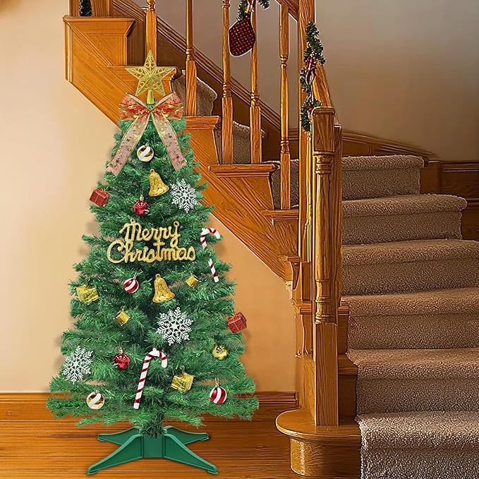 Remote Control-3 FT Artificial Mini Christmas Tree,Tabletop Small Christmas Tree with 50 Warm White & Multicolor Changing Lights Timer 8 Modes DIY Ball Ornaments,Home,Office,Indoor Holiday Decoration