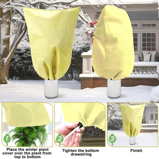 DQS 2 Pack Plant Covers Freeze Protection, 39.3" W x39.3 Winter Frost Protection Blankets Frost Cloth,Suitable for Outdoor Winter Frost, Cold Weather, shrubs, Trees, Jackets, and coverings