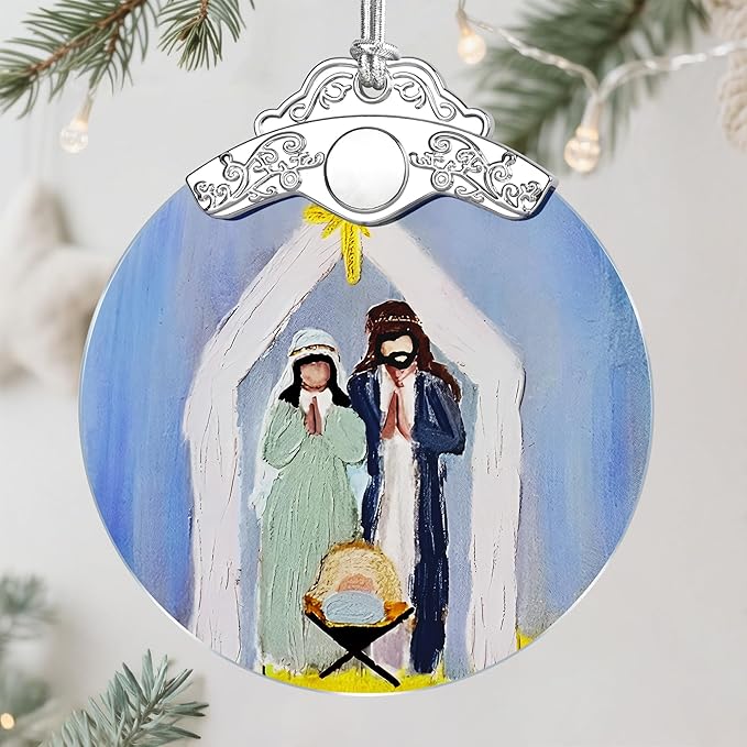 Nativity Ornament | Nativity Scene | Christmas Ornament | Christmas Decoration | Holiday Decor | Religious Gifts | Christian Gifts | Gift Exchange | Gift Idea - Pattern D