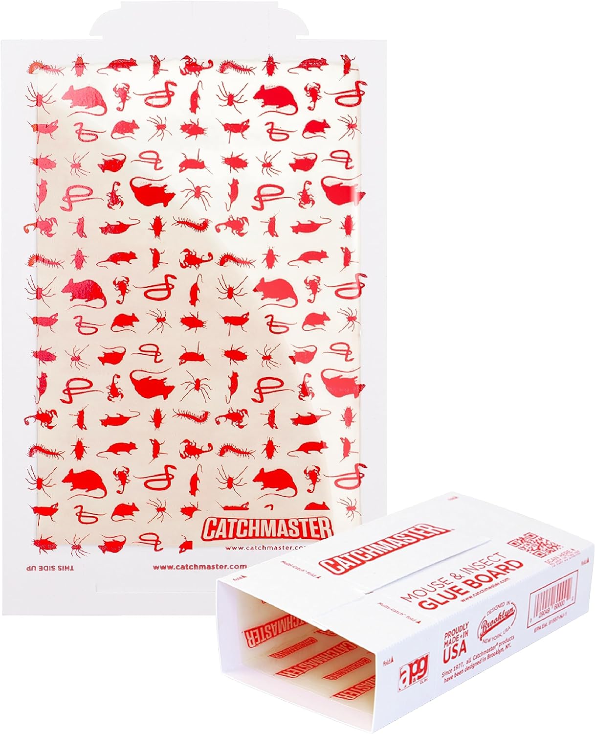 Catchmaster Mouse & Insect Glue Boards 12-Pk, Mouse Traps Indoor for Home, Bulk Glue Traps for Mice and Rats, Adhesive Boards for Inside House, Snake, Lizard, & Spider Trap, Pest Control for Home