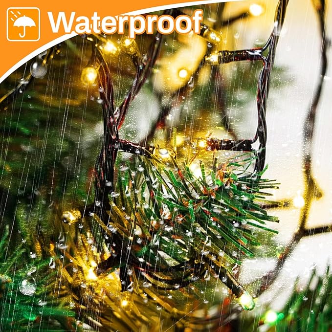 Christmas Lights 1000LED 98FT Waterproof Outdoor Timer 8 Modes Twinkle Fairy Lights LED String Lights Indoor Christmas Tree Lights for Wedding Party Yard House Decor