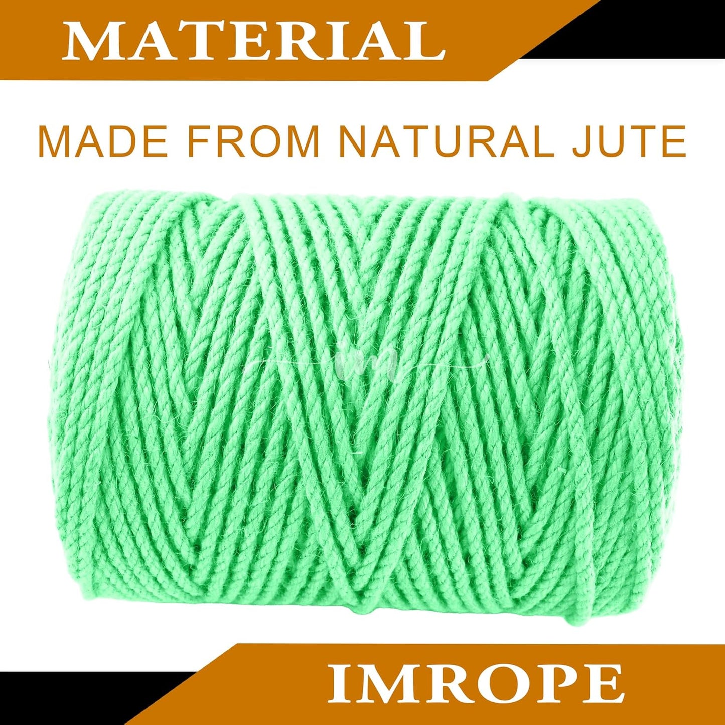4mm x 500 Feet Light Green Jute Rope, Twine for Gardening Tomato Climbing Plant Tie Floristry Crafts Gift Wrapping Packing Decor