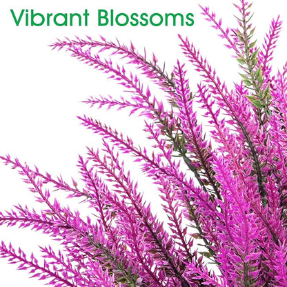 Ouddy Decor 24 Bundles Artificial Lavender Fake Flowers Faux Plastic Plants for Home Wedding Kitchen Garden Patio Window Box Office Table Centerpieces Indoor Outdoor Decor, Fuchsia
