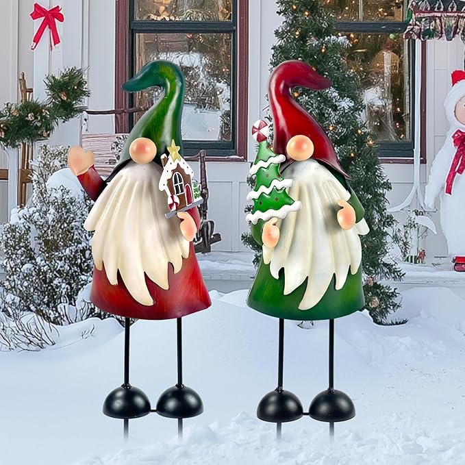 HONGLAND Outdoor Christmas Decorations Gnomes Decorative Garden Stakes, Unique Thanksgiving Gifts for Outside Garden Decor Yard Lawn Porch Party-18 Inch