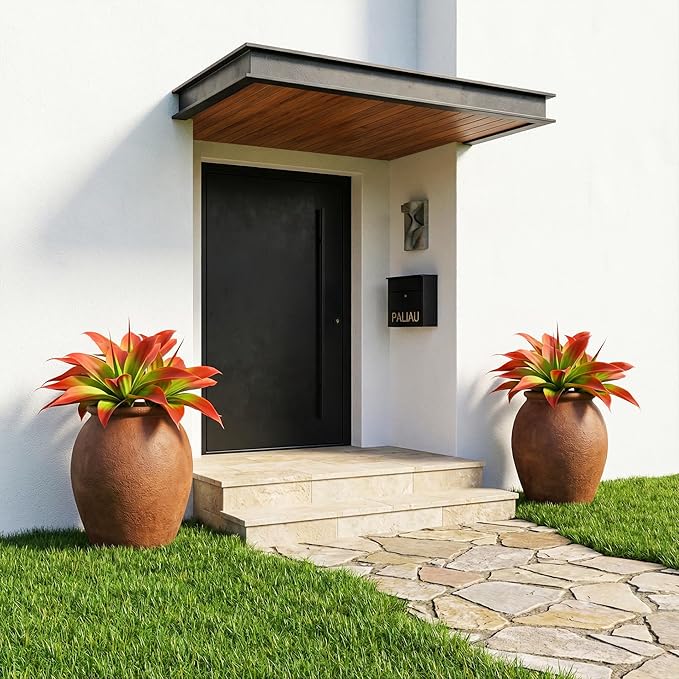 Artificial Agave Faux Agave 12.2In Fake Greenery Outdoor Artificial Plant Fake Plant for Indoor Home Decoration Plastic Plant Outdoor Decoration Front Porch Decor Simulation Plants，2Pack， Red