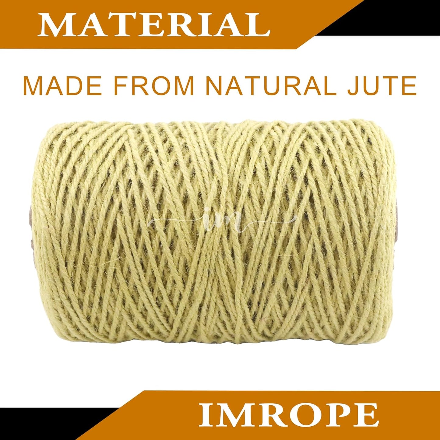 3mm x 1000 Feet Yellow Jute Rope, Twine for Gardening Tomato Climbing Plant Tie Floristry Crafts Gift Wrapping Packing Decor