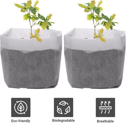 GREANER Biodegradable Plant Pots, 15.7"x14.2" Non-Woven Seedling Nursery Bags, 20-Pack Durable Garden Bags for Vegetable, Flower, Plant Grow