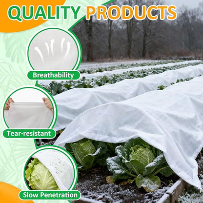 White Plant Covers Freeze Protection, 10 x 30 ft - 0.9 oz/yd² Frost Cloths for Outdoor Plants, Tree Covers Freeze Protection, Winter Garden Blanket, Sun Cover for Plants for Greenhouse, Vegetables