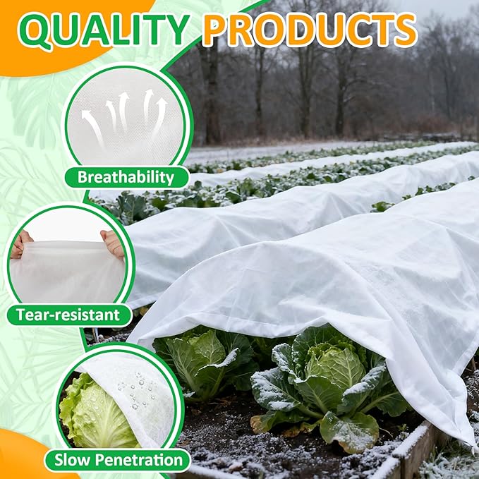 White Plant Covers Freeze Protection, 10 x 30 ft - 1.5 oz/yd² Frost Cloths for Outdoor Plants, Tree Covers Freeze Protection, Winter Garden Blanket, Sun Cover for Plants for Greenhouse, Vegetables