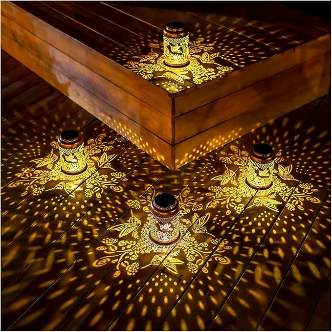 Hummingbird Solar Lanterns Outdoor Hanging Waterproof Solar Lights Hummingbird Gifts for Women Men Metal Bird Decorative LED Lanterns for Outside, Patio, Landscape, Yard Decor, Garden Decorations