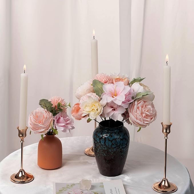 30 Pcs Peonies Artificial Flowers Pink Silk Roses Bulk for DIY Wedding Bouquet Bridal Shower Decorations Fake Floral Arrangements Party Table Centerpieces Home Decor Indoor Blush Peach Box