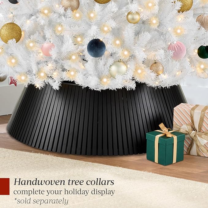 Best Choice Products Artificial Christmas Tree, 6ft Premium Pre-Lit Realistic Spruce Holiday Décor w/Dense Branches, Metal Base - White Spruce