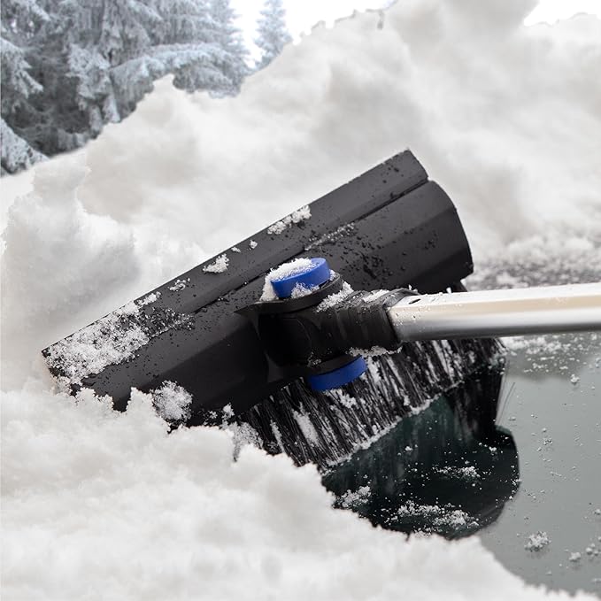 SubZero 80052 52" Extension Quick-Release Handle Ice Scraper and Pivoting Snow Broom (Colors May Vary)