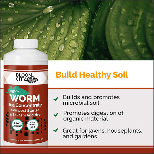 Bloom City Organic Worm Tea Concentrate and Compost and Bokashi Booster, 1/2 Pint (8 oz)