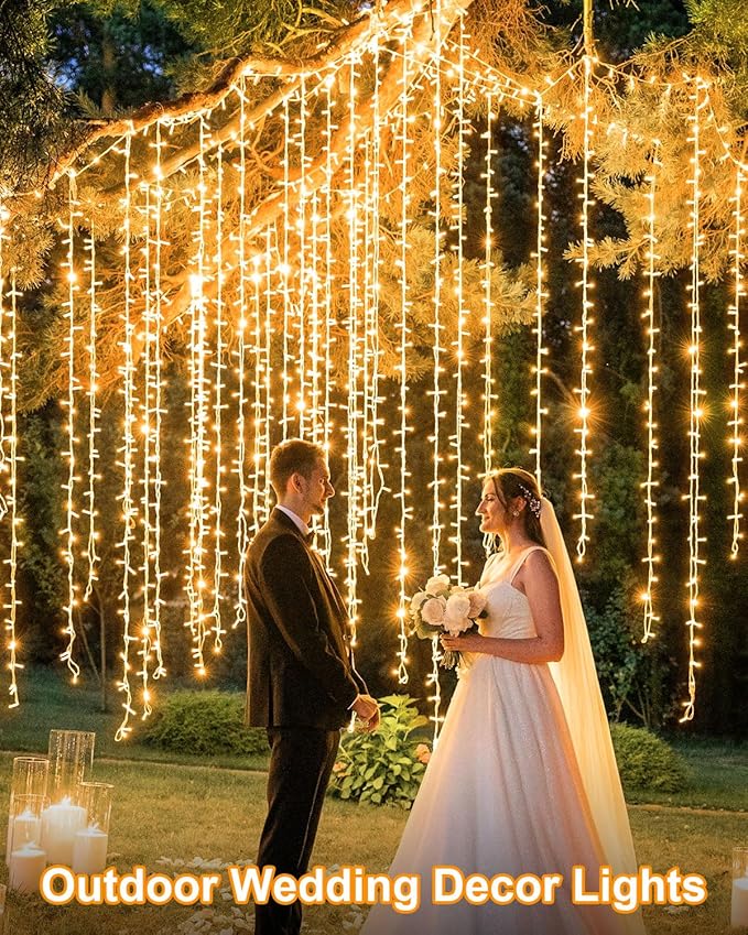 552FT 1400LED Christmas Lights, Extra Long Outdoor String Lights Waterproof, Timer & Memory, 8 Modes Dimmable Plug in Fairy for Outside Tree Wedding Patry Warm White