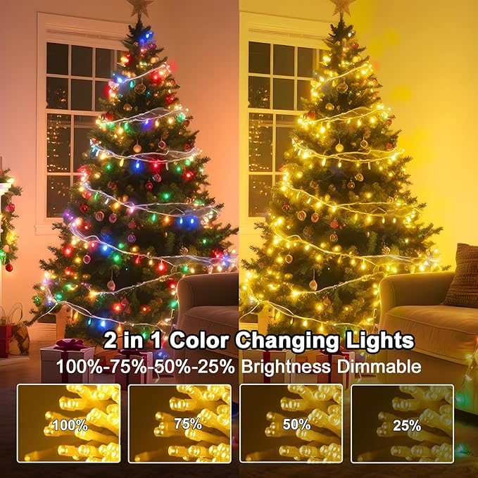 328 FT 1000 LED String Lights Outdoor Indoor, Christams String Lights Waterproof 8 Modes & Timer, Fairy Lights Plug in for Bedroom, Weeding, Patio, Party, Holiday,Christmas Decor