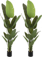 Artificial Trees Silk Bird of Paradise Potted Plants Faux Fake Tree for Home Living Room Office Decor Indoor Outdoor (2, 6.6 Feet)…