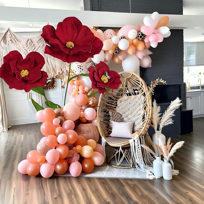 5.8 Ft Giant Artificial Flowers for Decoration,Large EVA Flower Decor,Wedding Arrangements, Birthday Party Banquet Background,Hotel,Office,Window Display(Wine)