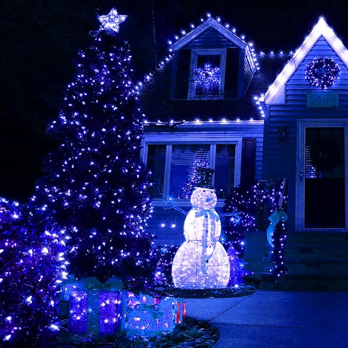 Uptotop Christmas Mini String Lights, 20 FT 100 Count Connectable Waterproof Plug in Christmas Decorations for Indoor Outdoor Garden Yard Patio Party Decor (Blue)