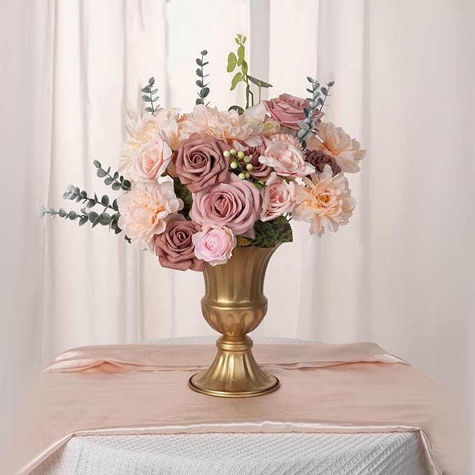 30 Pcs Roses Artificial Flowers Pink Bouquets Box Set for DIY Bridal Wedding Shower Decorations Fake Floral Arrangements for Party Table Centerpieces Home Decor Indoor Outdoor Dusty Blush