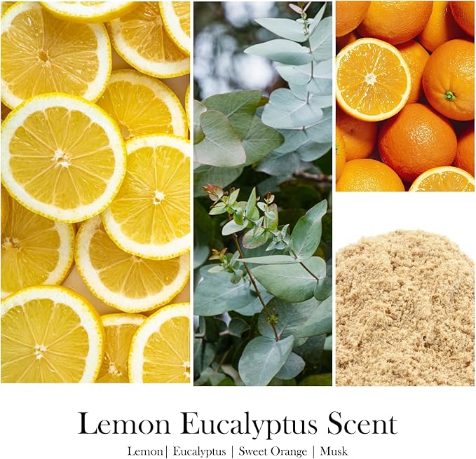 Scented Candles for Home - Lemon Eucalyptus Candle | Aromatherapy Candle Gift for Women & Men, Soy Candles for Home Scented - 7oz, Soy Wax